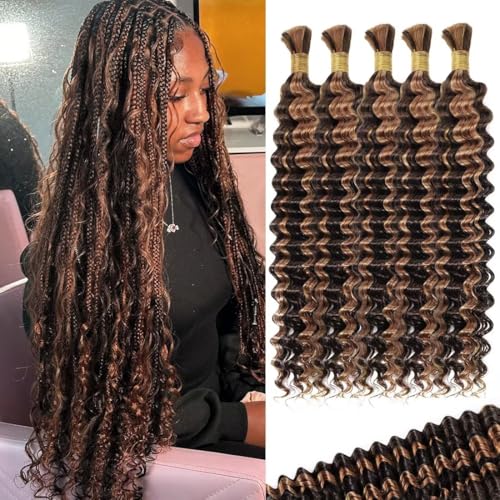 Deep Wave Human Braiding Hair for Boho Braids