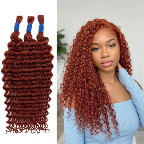 Deep Wave Human Braiding Hair Bulk 16A Grade 3 Packs