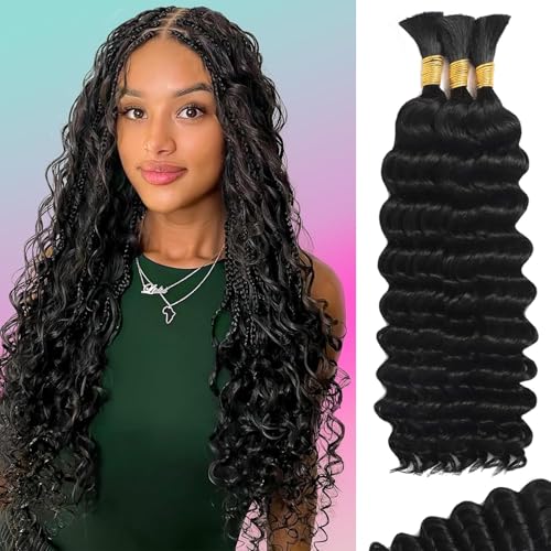 Human Braiding Hair for Boho Braids Curly Wave Bulk Bundles