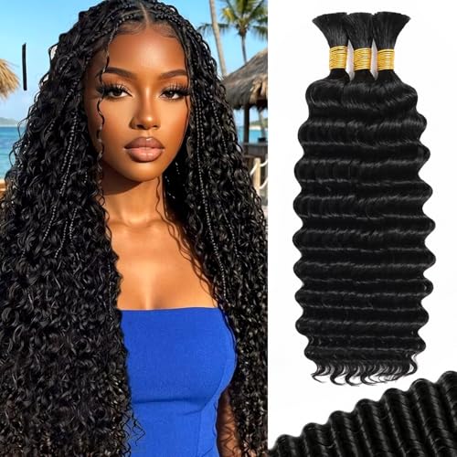 Deep Wave Human Braiding Hair for Boho Braids