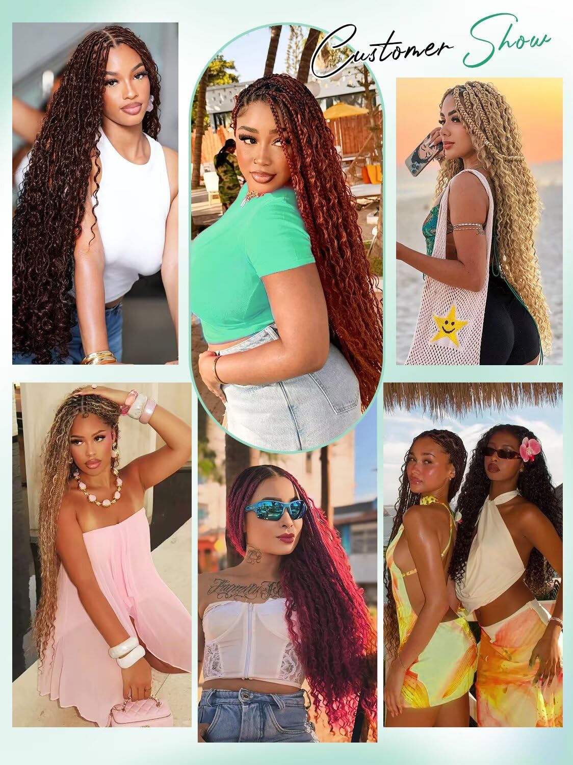 Deep Wave Human Braiding Hair for Boho Braids