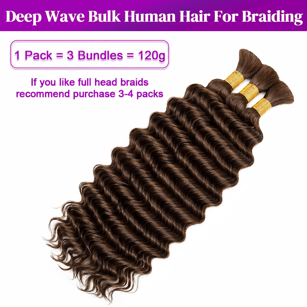 Deep Wave Human Braiding Hair for Boho Braids