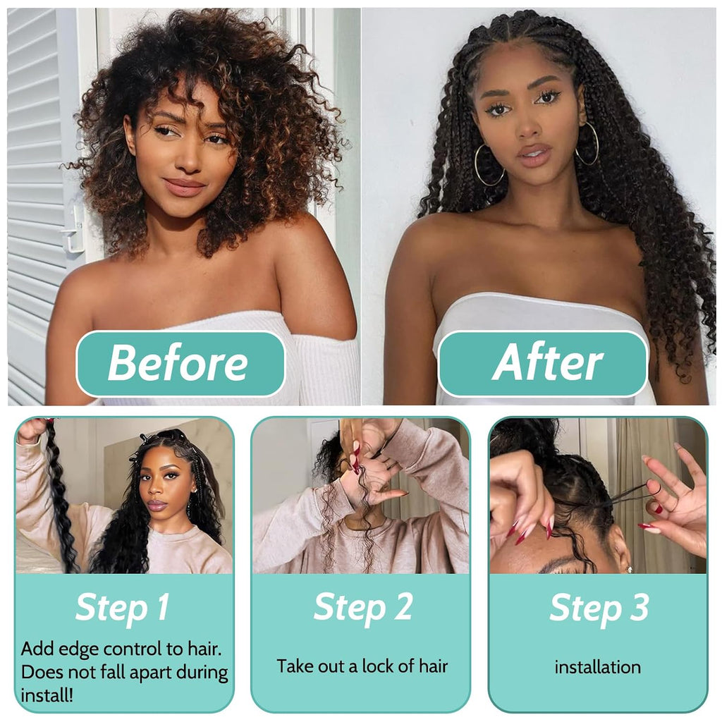 Human Braiding Hair for Boho Braids Curly Wave Bulk Bundles